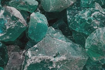 Closeup of green mineral