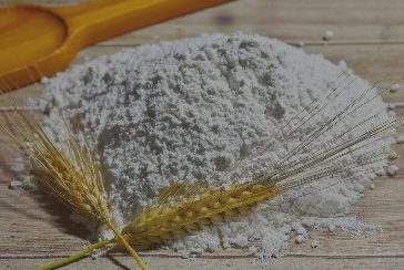 Pile of flour on a table