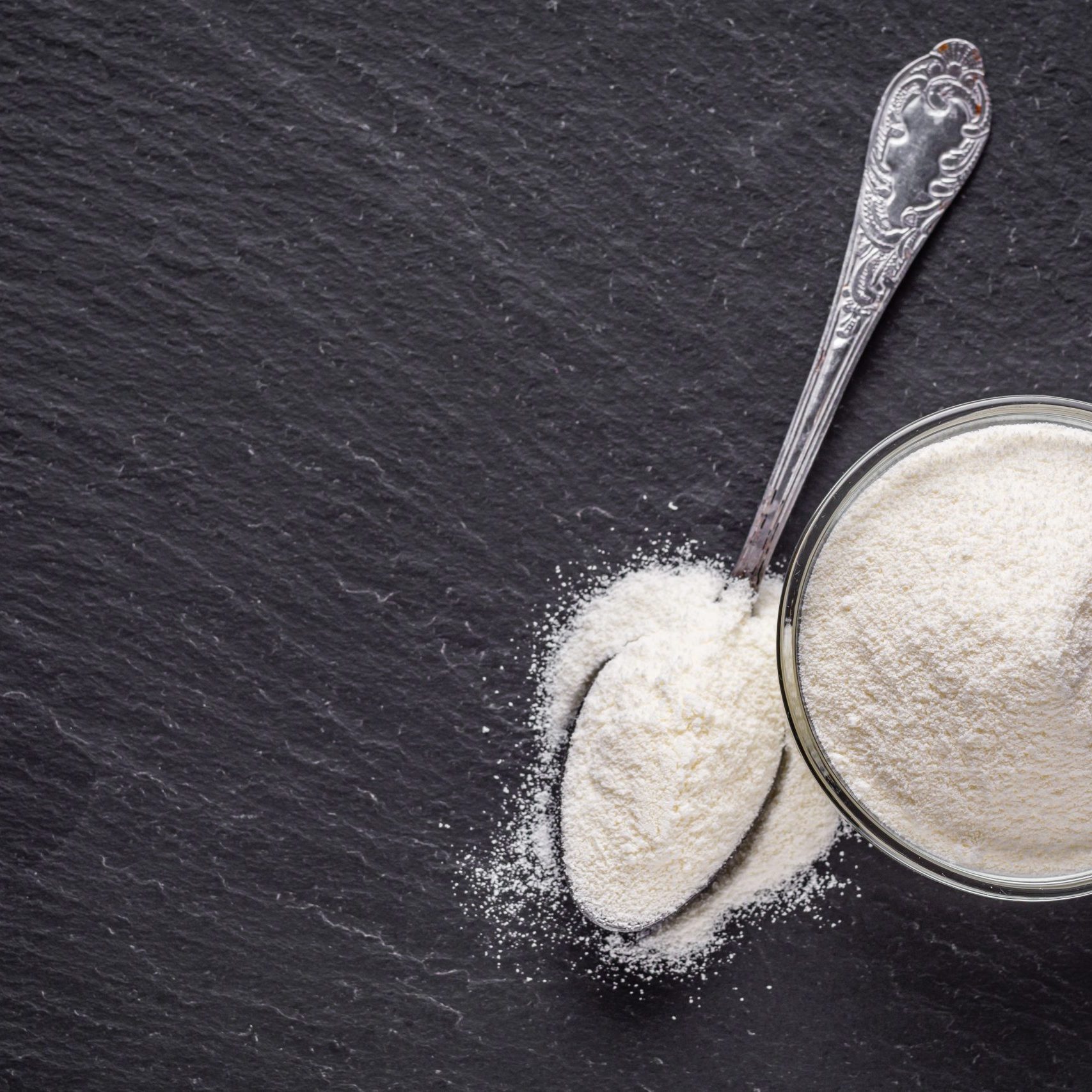 Spoon with powdery substance