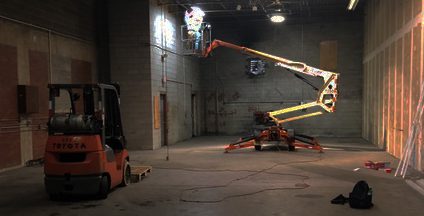 construction Interior of the new I.W. Tremont additional warehouse space during renovation