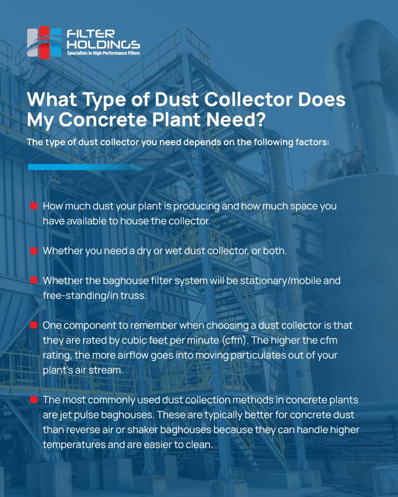 what type of dust collector does my concrete plant need